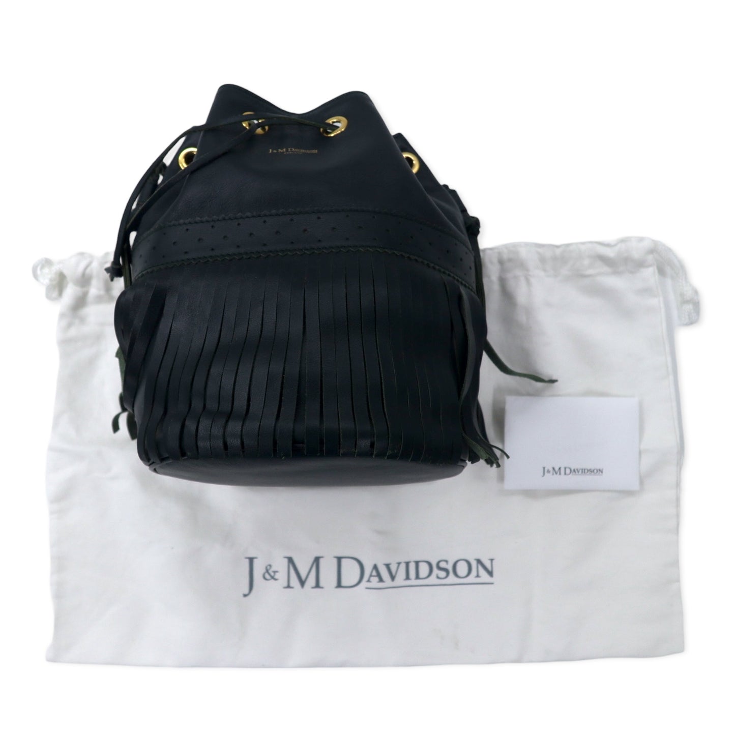 J&M DAVIDSON フリンジ カーニバル ショルダーバッグ 巾着 グリーン レザー CARNIVAL