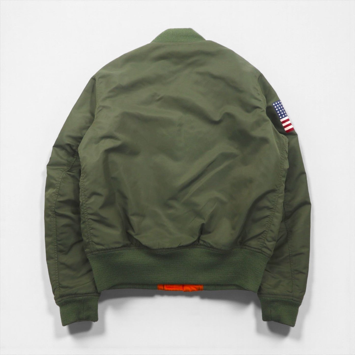 DENIM & SUPPLY RALPH LAUREN ナイロン MA-1 フライトジャケット M カーキ 星条旗 TALONジップ