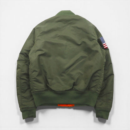 DENIM & SUPPLY RALPH LAUREN ナイロン MA-1 フライトジャケット M カーキ 星条旗 TALONジップ