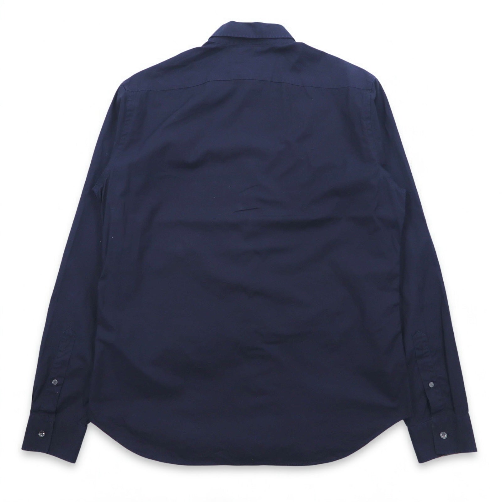 BURBERRY BRIT ドレスシャツ L ダーク ネイビー ワンポイントロゴ刺繍 THTHAGAR129SAM