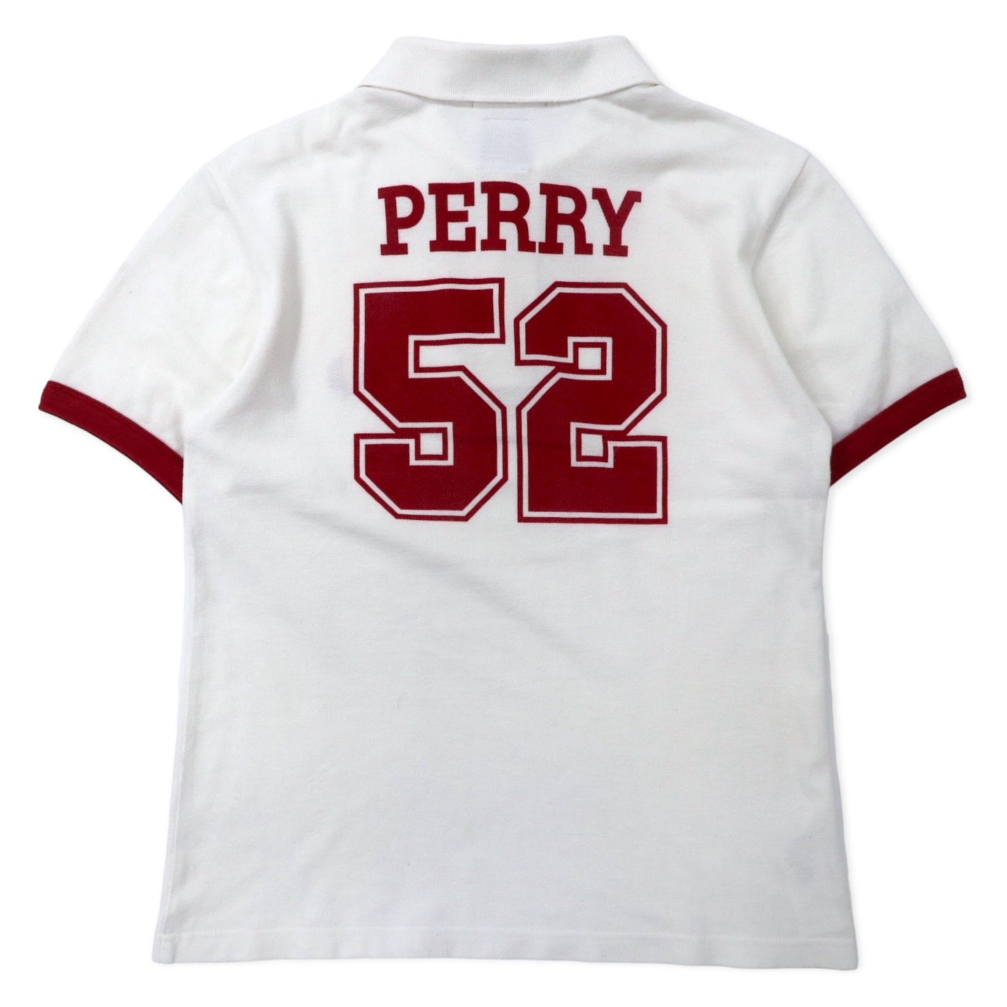 FRED PERRY × STUSSY ポロシャツ 36 ホワイト コットン ナンバリング バックプリント SM7053 ポルトガル製
