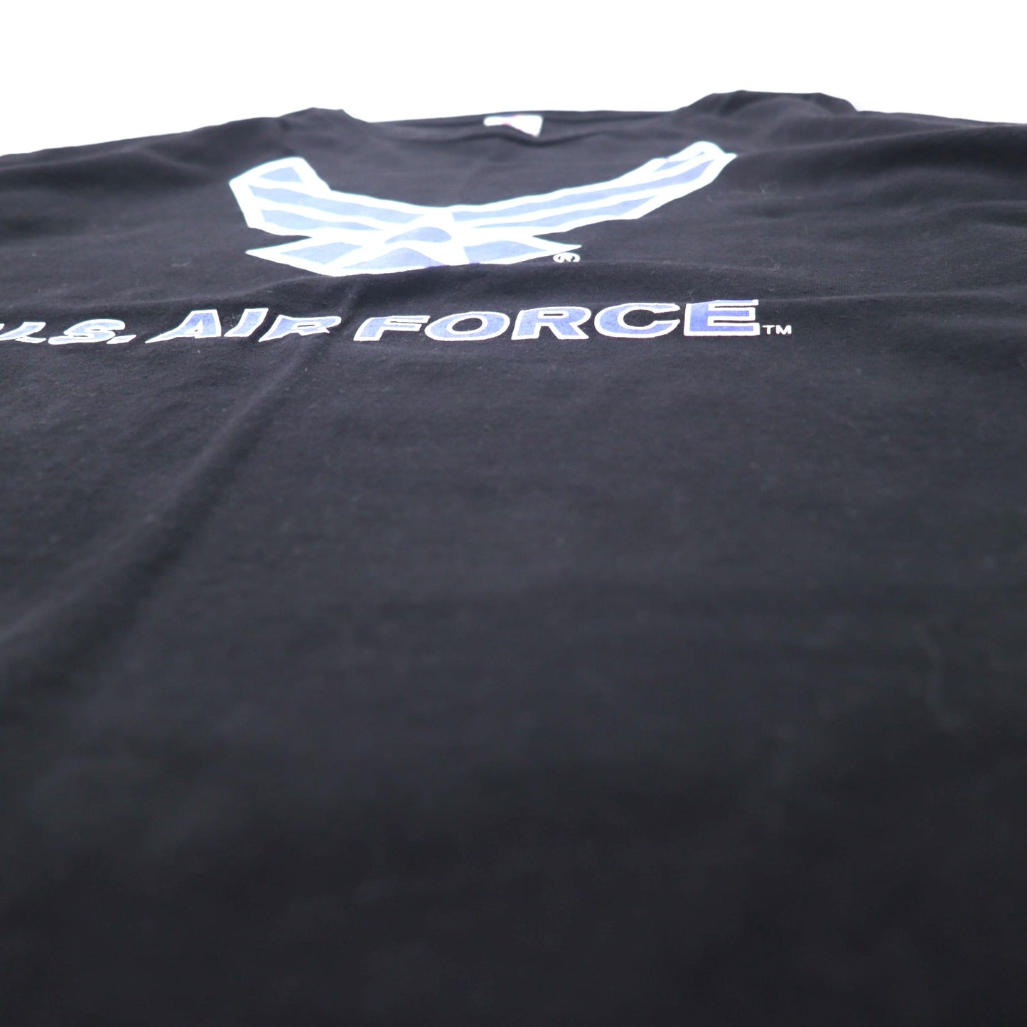 US AIR FORCE 米軍 プリント Tシャツ 2XL ブラック コットン ミリタリー BAYSIDE MADE TEE