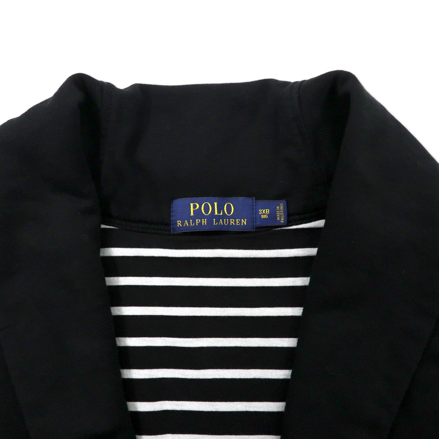 POLO RALPH LAUREN ビッグサイズ ショールカラー カーディガン スウェット 3XB ブラック コットン