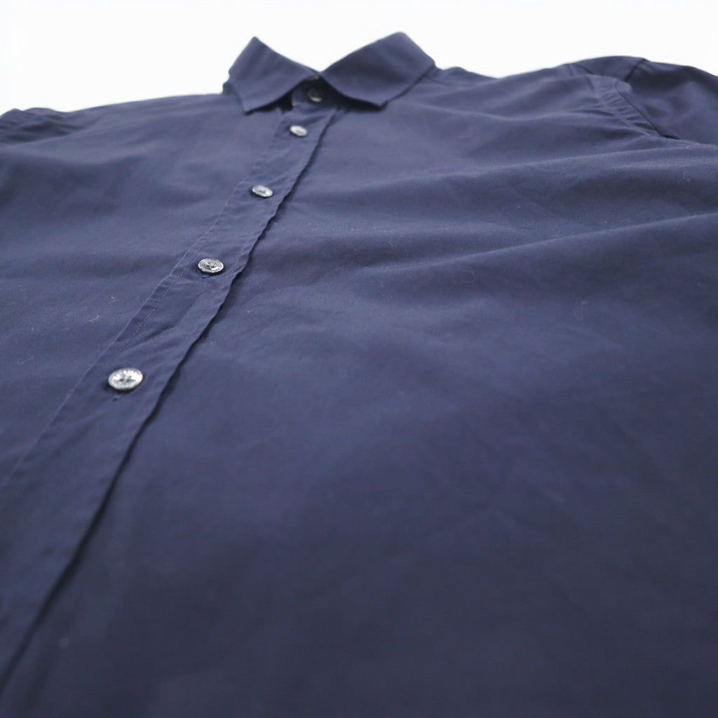 BURBERRY BRIT ドレスシャツ L ダーク ネイビー ワンポイントロゴ刺繍 THTHAGAR129SAM