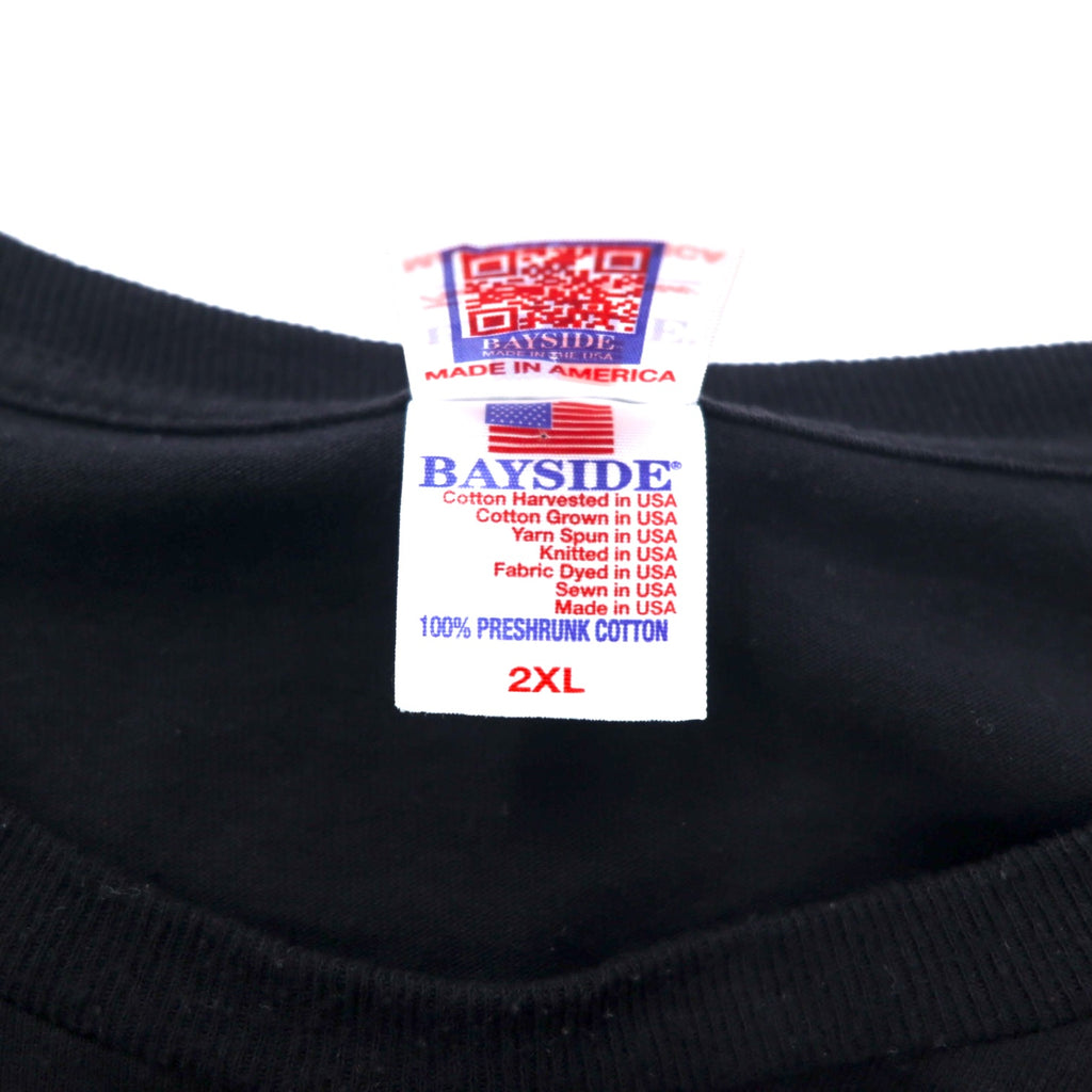 US AIR FORCE 米軍 プリント Tシャツ 2XL ブラック コットン ミリタリー BAYSIDE MADE TEE
