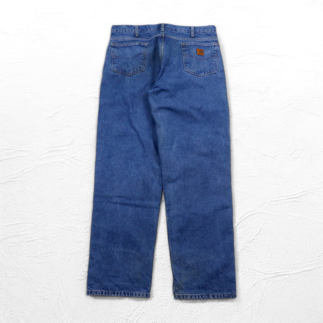 Carhartt Relaxed Fit Flannel Liner Denim Pants XL Indigo Blue Check Lining B172 DST Made in Mexico