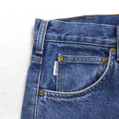 Carhartt Relaxed Fit Flannel Liner Denim Pants XL Indigo Blue Check Lining B172 DST Made in Mexico