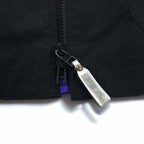 FILA 90s Nylon Jacket L Black Purple Drawstring Retractable Hood Double Zip