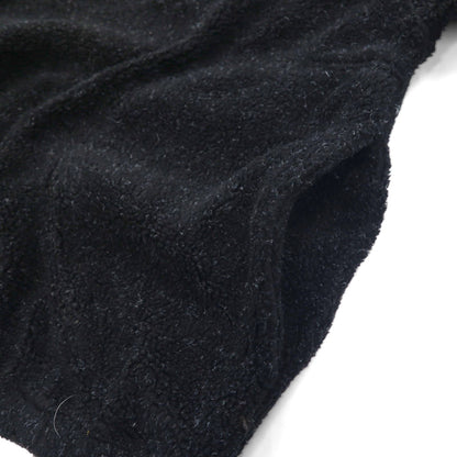 Hard Rock Cafe 90年代 ハーフスナップ ボア フリースジャケット L ブラック ワンポイントロゴ 刺繍 OAKLAND