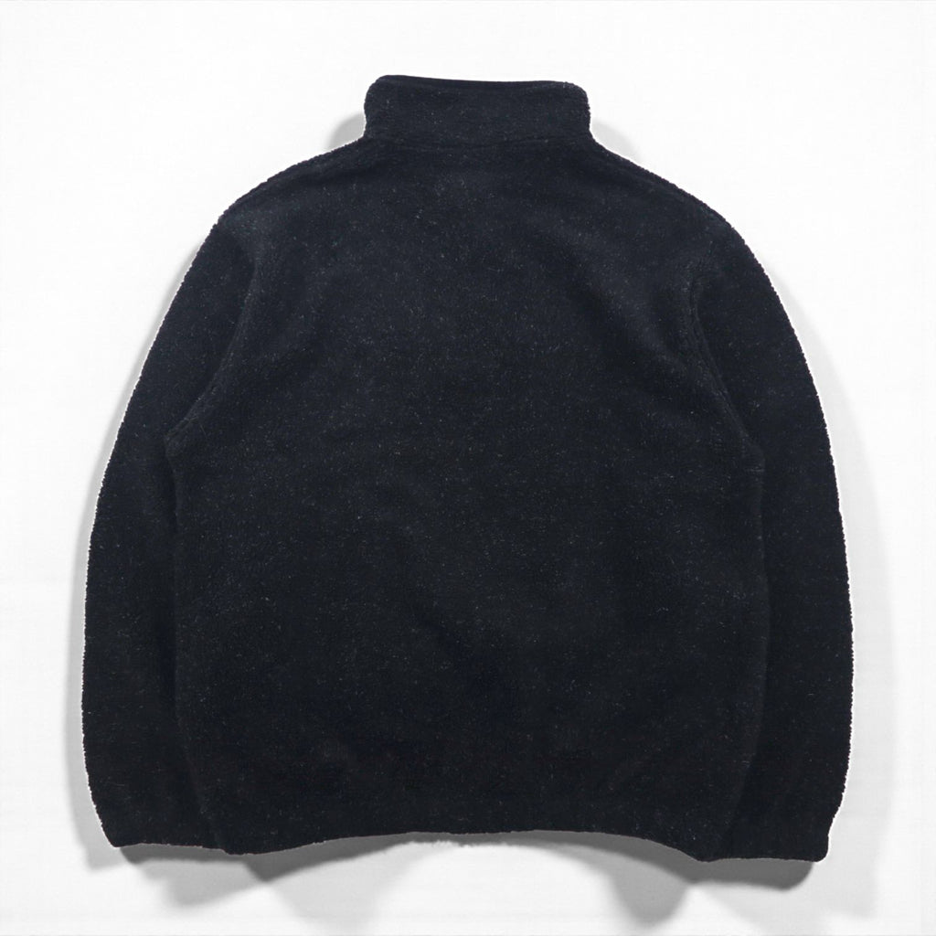 Hard Rock Cafe 90s Half-Snap Boa Fleece Jacket, Size L, Black, with OAKLAND One-Point Logo Embroidery