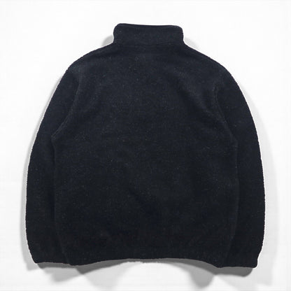 Hard Rock Cafe 90年代 ハーフスナップ ボア フリースジャケット L ブラック ワンポイントロゴ 刺繍 OAKLAND