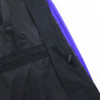 FILA 90s Nylon Jacket L Black Purple Drawstring Retractable Hood Double Zip