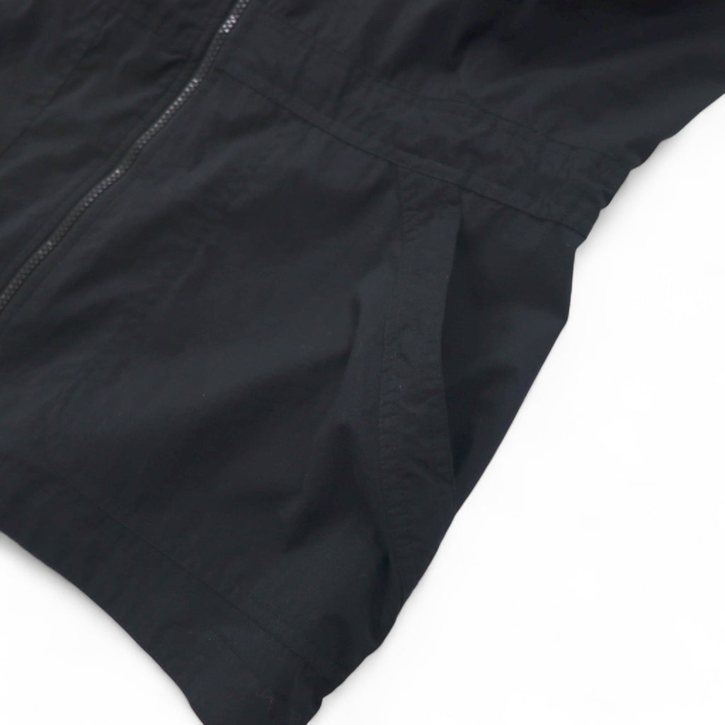 FILA 90s Nylon Jacket L Black Purple Drawstring Retractable Hood Double Zip