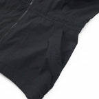 FILA 90s Nylon Jacket L Black Purple Drawstring Retractable Hood Double Zip