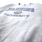 GILDAN 00's College Print Sweatshirt L Gray Cotton Brushed Back FANNING UNIVERSITY Big Size Made in Mexico