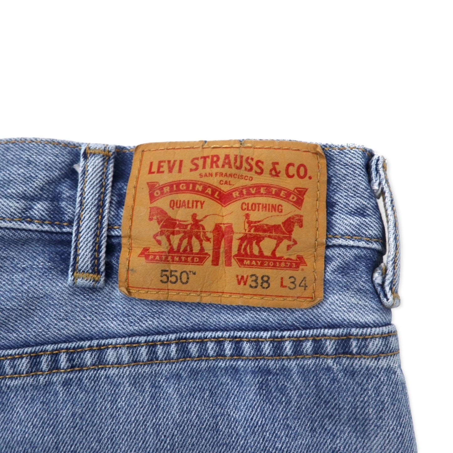 Levi's 550 リラックスフィット テーパード ジーンズ ライトストーンウォッシュ デニムパンツ 38 ブルー コットン ジッパーフライ USAライン 550-4834 メキシコ製