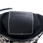 COACH Signature Shoulder Bag Grey Canvas Leather G3K-6357