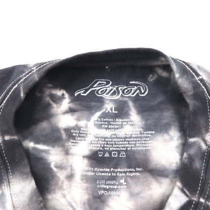 POISON ポイズン バンド Tシャツ XL タイダイ ホワイト グレー スカル メキシコ製