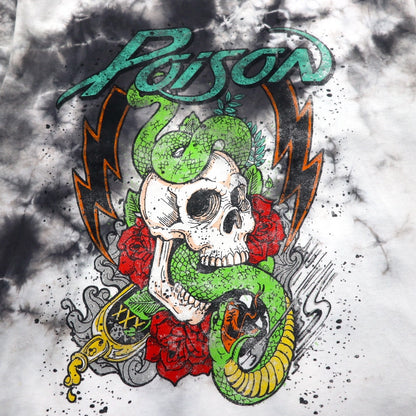 POISON ポイズン バンド Tシャツ XL タイダイ ホワイト グレー スカル メキシコ製