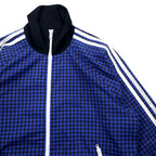 adidas originals トラックジャケット ジャージ M ブルー チェック ポリエステル G34232