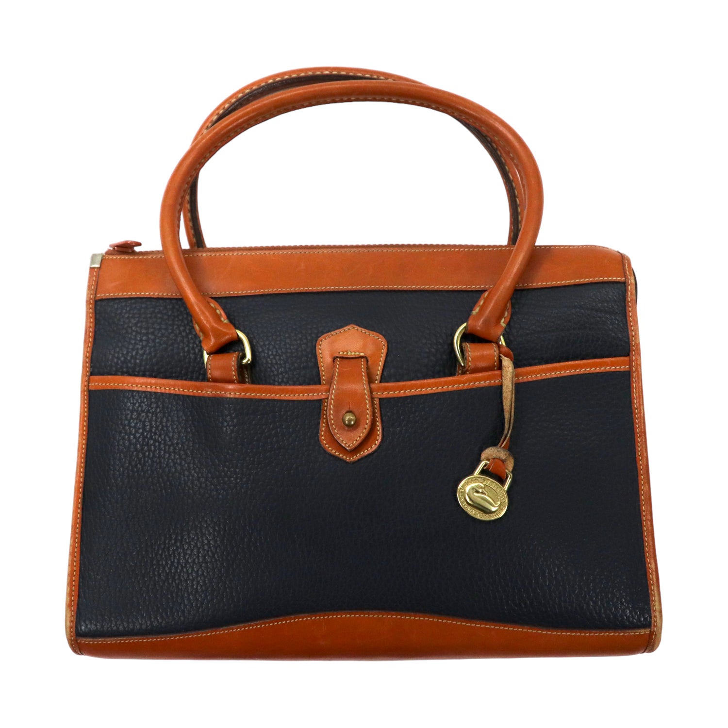 USA MADE DOONEY & BOURKE Briefcase Handbag Brown Navy Leather