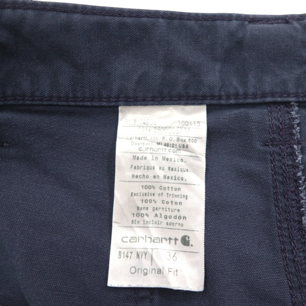Carhartt Canvas Utility Work Shorts, Duck Fabric, Painter Style, Size L, Navy, Cotton, B174, Made in Mexico