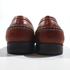JOHNSTON &amp; MURPHY Intrecciato Penny Loafers, 26cm, Brown, Braided with Passport Coin, Made in Brazil