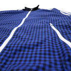adidas originals トラックジャケット ジャージ M ブルー チェック ポリエステル G34232