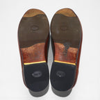 JOHNSTON &amp; MURPHY Intrecciato Penny Loafers, 26cm, Brown, Braided with Passport Coin, Made in Brazil