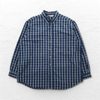 Carhartt Button-down Flannel Shirt, 2XL, Big Size, Blue, Check, Cotton