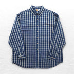 Carhartt Button-down Flannel Shirt, 2XL, Big Size, Blue, Check, Cotton