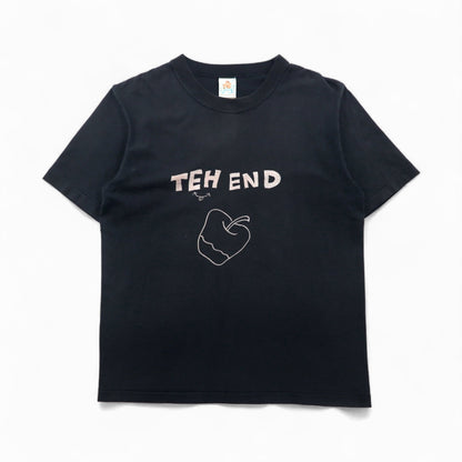 BRU NA BOINNE プリント Tシャツ M ブラック THE END りんご コットン