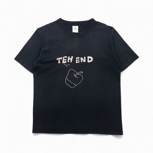 BRU NA BOINNE プリント Tシャツ M ブラック THE END りんご コットン