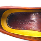 JOHNSTON &amp; MURPHY Intrecciato Penny Loafers, 26cm, Brown, Braided with Passport Coin, Made in Brazil