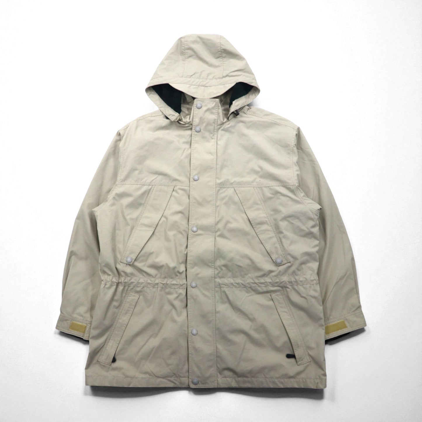 Eddie Bauer 90年代 65/35クロス マウンテンパーカー XL ベージュ フード着脱 ボア裏地 ドローコード