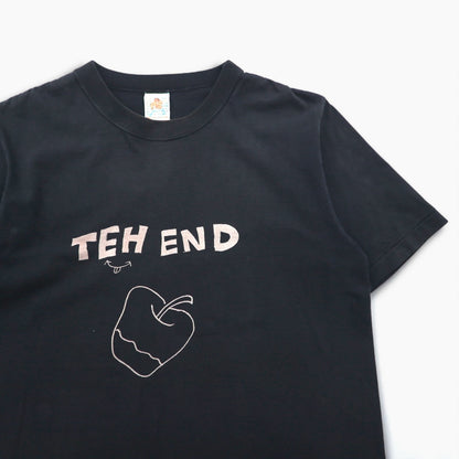 BRU NA BOINNE プリント Tシャツ M ブラック THE END りんご コットン