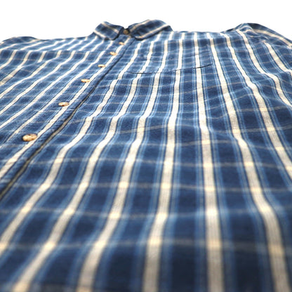 carhartt ボタンダウン フランネルシャツ 2XL ビッグサイズ ブルー チェック コットン