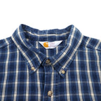 Carhartt Button-down Flannel Shirt, 2XL, Big Size, Blue, Check, Cotton