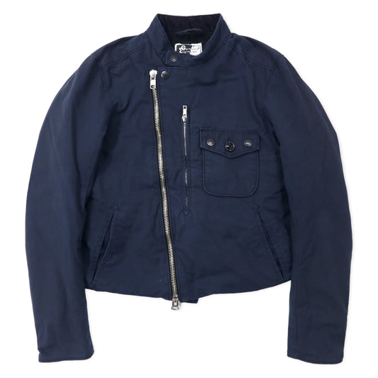 日本然リトテ-古着オンライン-Engineerd Garments USA製 ダブルジップ ライダースジャケット 1 ネイビー コットン-Engineered Garments USA Made Double Zip Rider Jacket 1 Navy Cotton