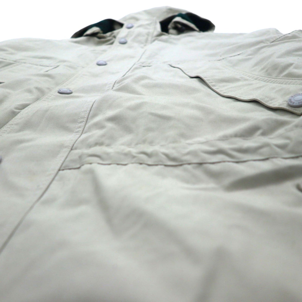 Eddie Bauer 90s 65/35 Cross Mountain Parka, XL, Beige, Detachable Hood, Boa Lining, Drawcord