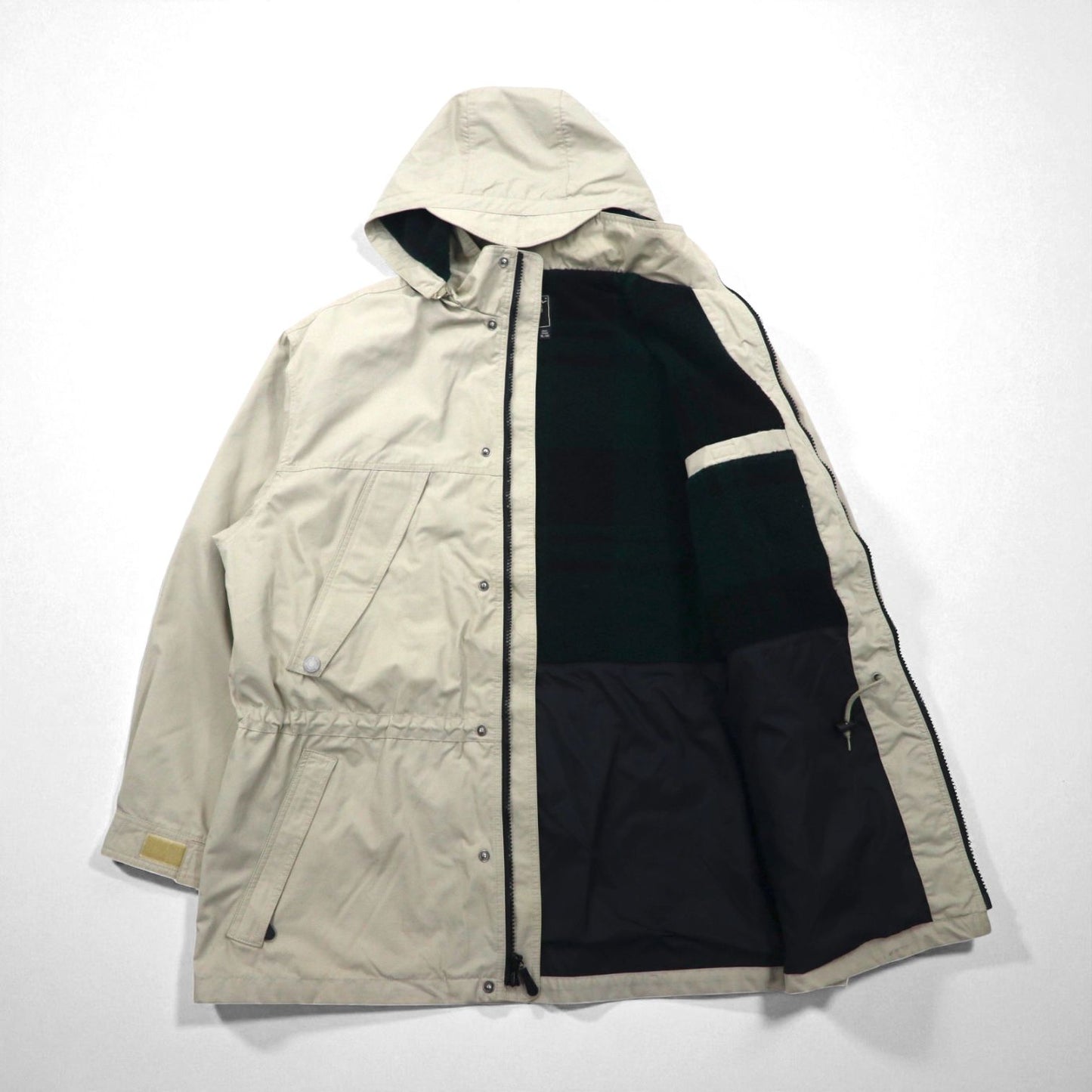 Eddie Bauer 90年代 65/35クロス マウンテンパーカー XL ベージュ フード着脱 ボア裏地 ドローコード