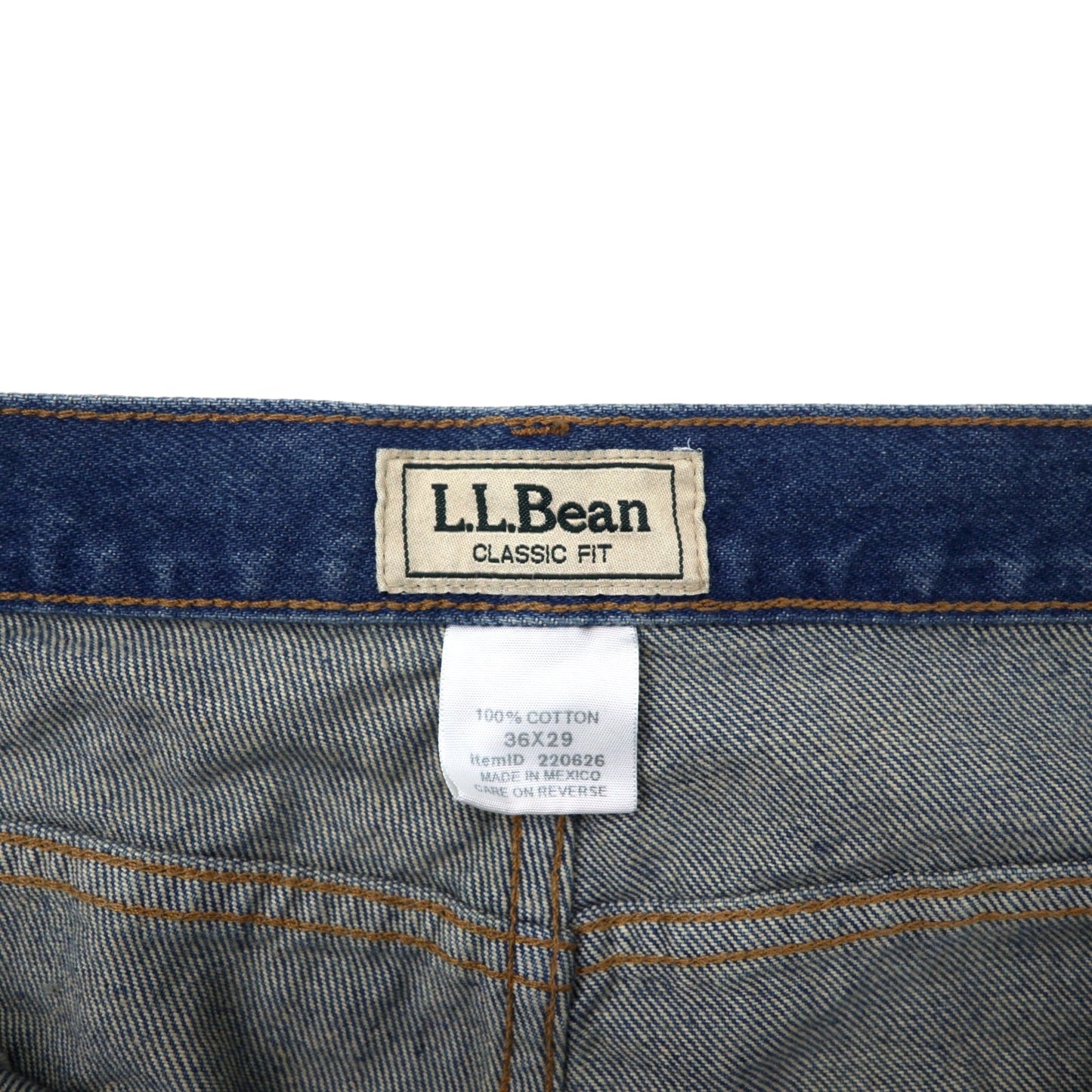 L.L.Bean クラシックフィット テーパード デニムパンツ ダブルエル ジーンズ 36W ブルー コットン Double L Jeans 220626 メキシコ製 未使用品