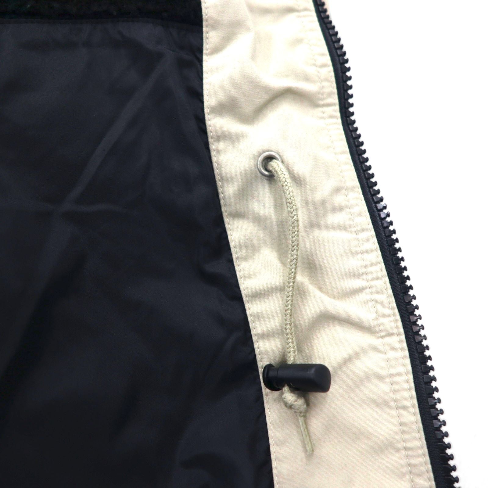 Eddie Bauer 90s 65/35 Cross Mountain Parka, XL, Beige, Detachable Hood, Boa Lining, Drawcord