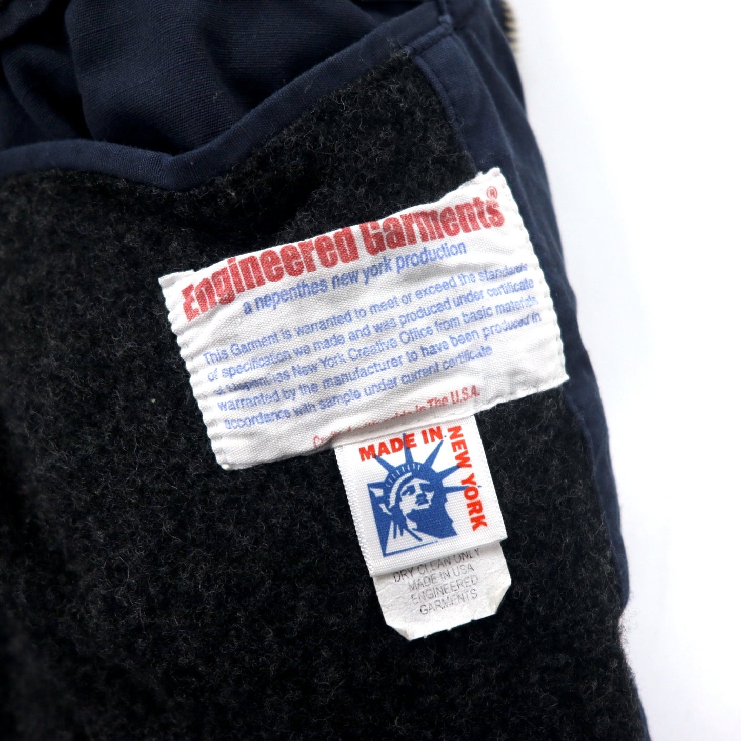 Engineerd Garments USA製 ダブルジップ ライダースジャケット 1 ネイビー コットン