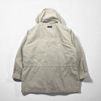 Eddie Bauer 90s 65/35 Cross Mountain Parka, XL, Beige, Detachable Hood, Boa Lining, Drawcord