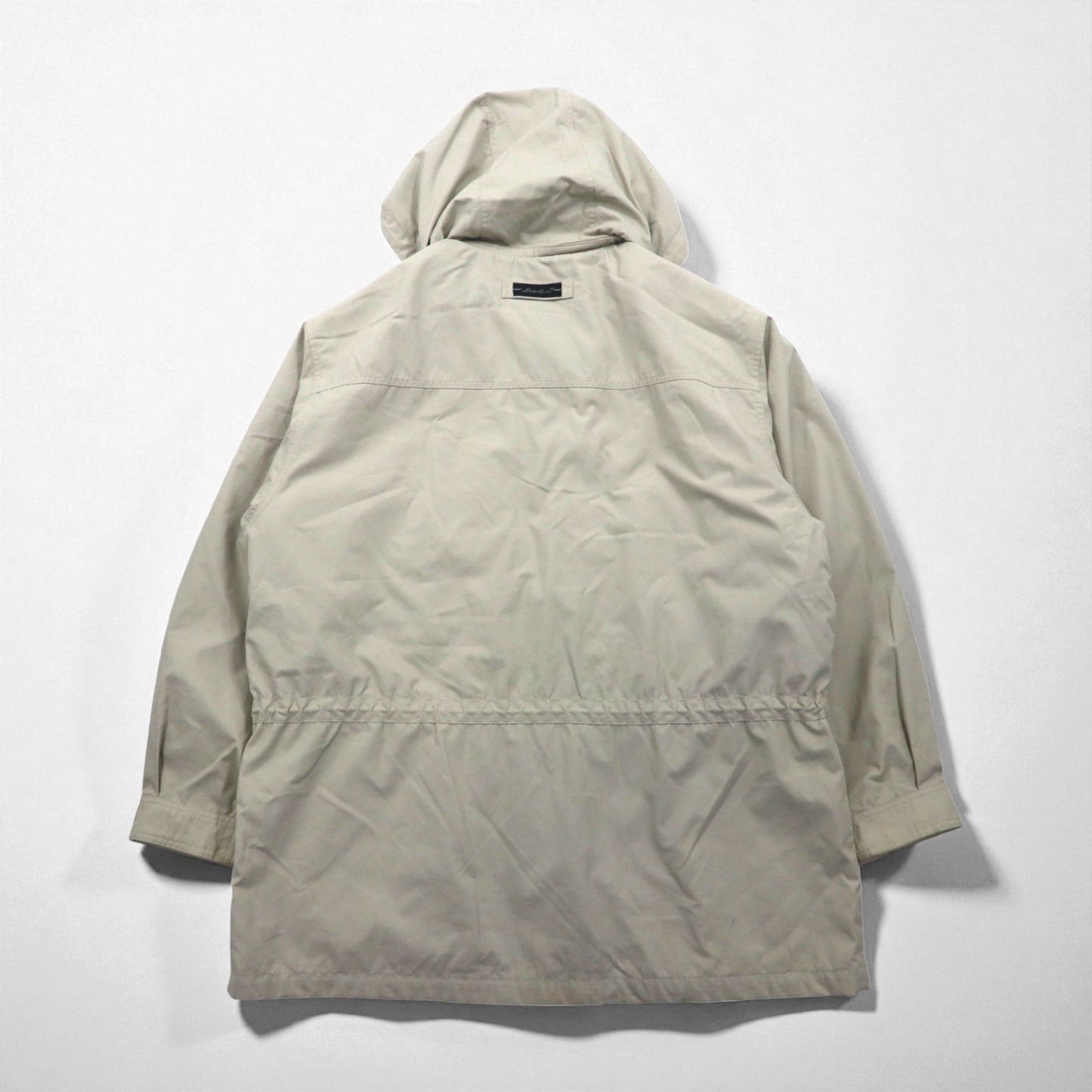 Eddie Bauer 90年代 65/35クロス マウンテンパーカー XL ベージュ フード着脱 ボア裏地 ドローコード