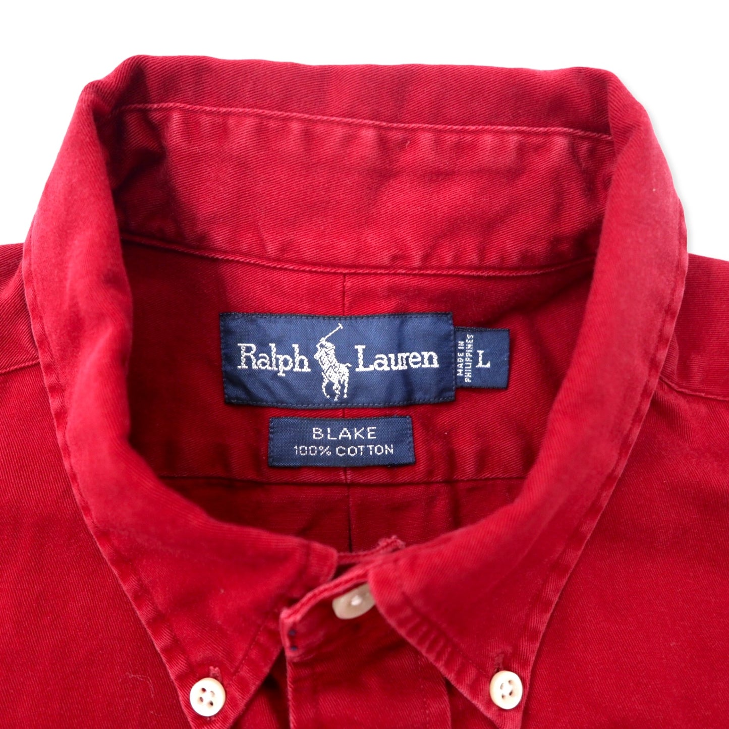 Ralph Lauren ボタンダウンシャツ L レッド コットン BLAKE スモールポニー刺繍