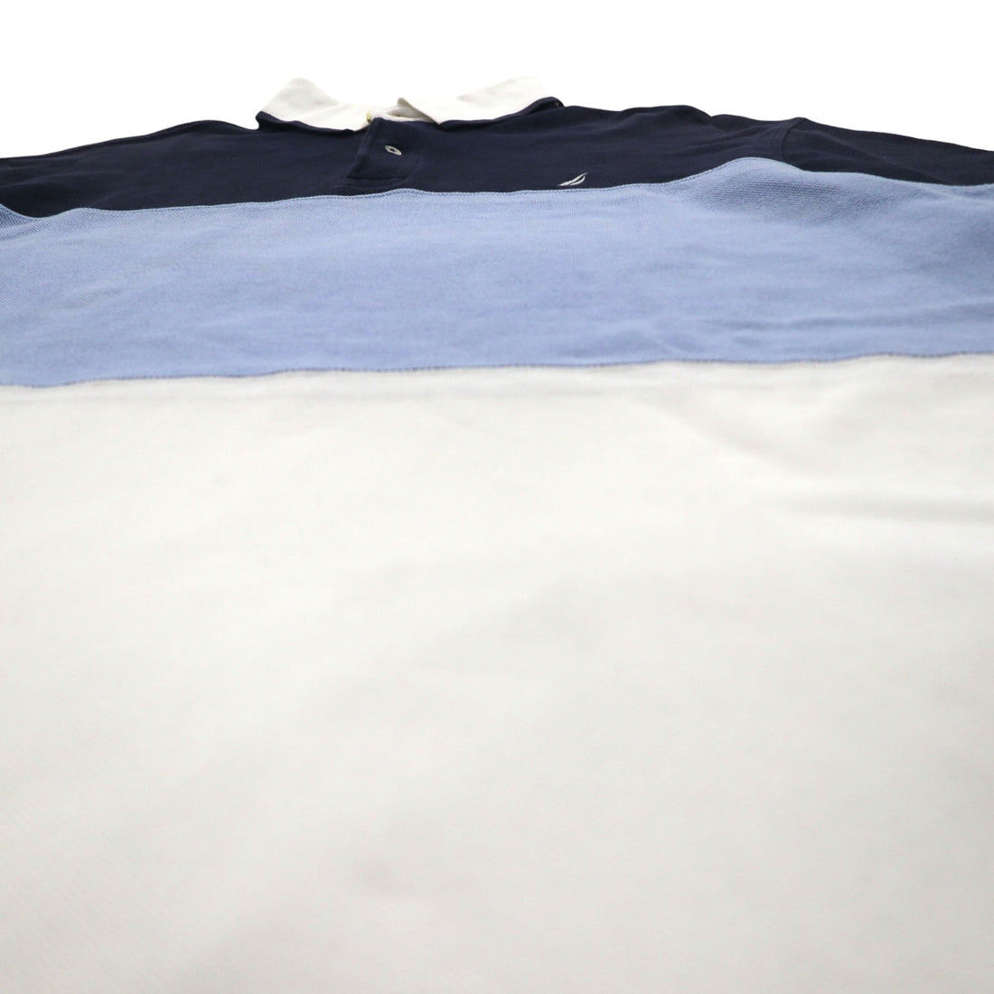 NAUTICA Polo Shirt XL Navy Blue White Cotton Pique One Point Logo Embroidery
