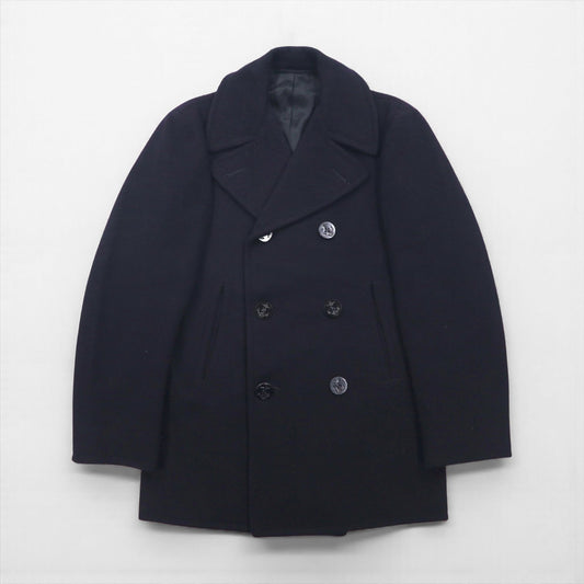 US NAVY 60s Vintage Pea Coat ピーコート L ネイビー 米軍 60年代 10ボタン ミリタリー COAT MAN'S WOOL JERSEY