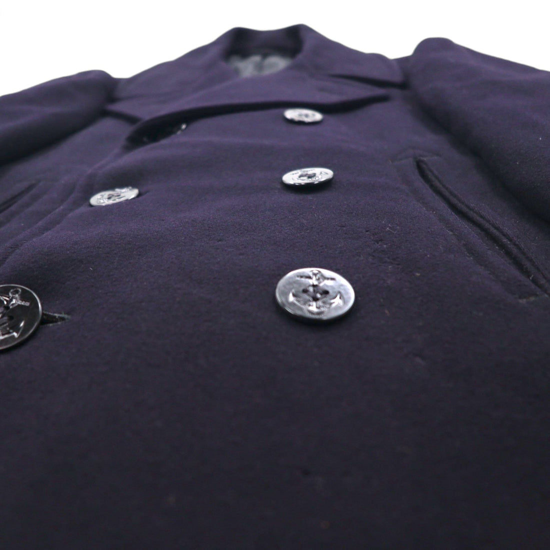 US NAVY 60s Vintage Pea Coat ピーコート L ネイビー 米軍 60年代 10ボタン ミリタリー COAT MAN'S WOOL JERSEY